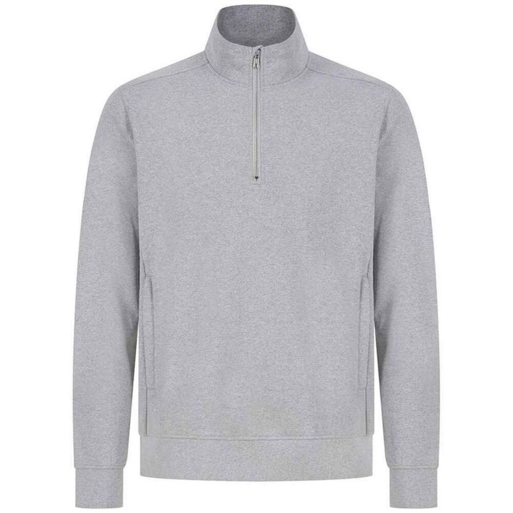 Henbury Unisex Adult Sustainable Quarter Zip Sweatshirt / Heather Grey